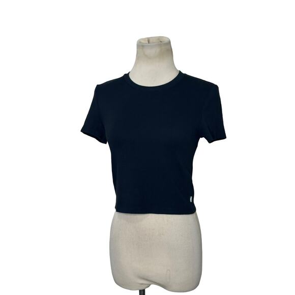 TNA black short sleeves crop fitted T shirt size Medium - Picture 7 of 14
